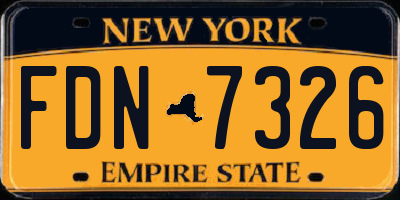 NY license plate FDN7326