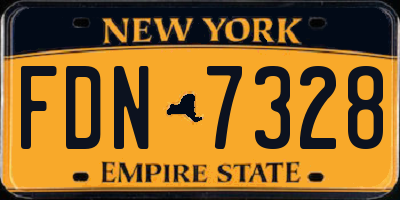 NY license plate FDN7328