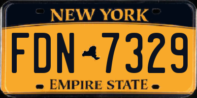 NY license plate FDN7329