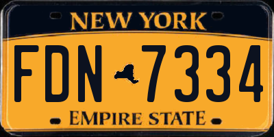 NY license plate FDN7334