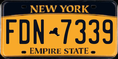 NY license plate FDN7339