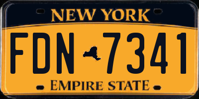 NY license plate FDN7341