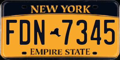 NY license plate FDN7345