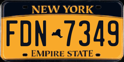 NY license plate FDN7349