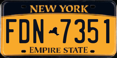 NY license plate FDN7351