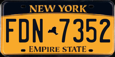 NY license plate FDN7352