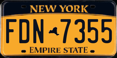 NY license plate FDN7355