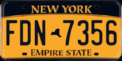 NY license plate FDN7356
