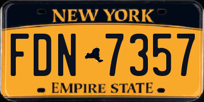 NY license plate FDN7357