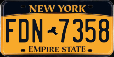 NY license plate FDN7358