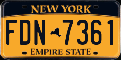 NY license plate FDN7361