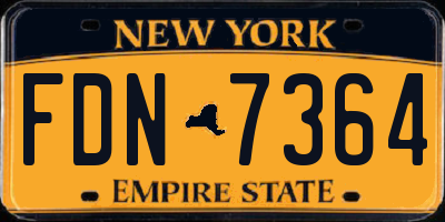 NY license plate FDN7364