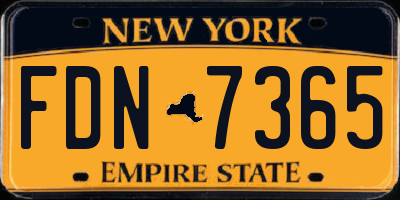 NY license plate FDN7365