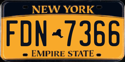 NY license plate FDN7366