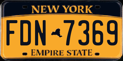 NY license plate FDN7369