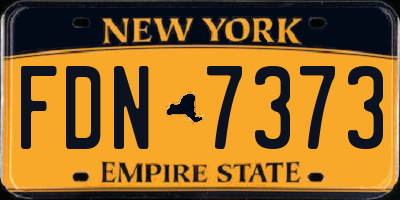 NY license plate FDN7373