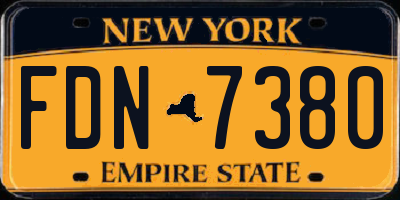 NY license plate FDN7380