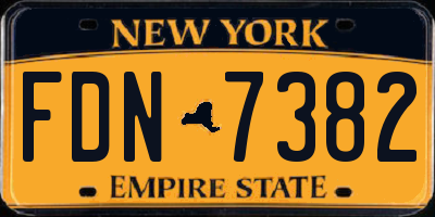 NY license plate FDN7382
