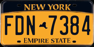 NY license plate FDN7384