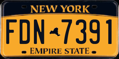 NY license plate FDN7391