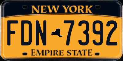 NY license plate FDN7392
