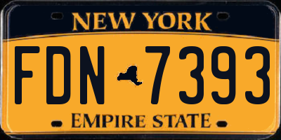 NY license plate FDN7393