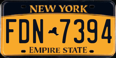 NY license plate FDN7394