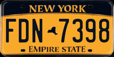 NY license plate FDN7398