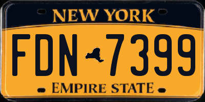 NY license plate FDN7399