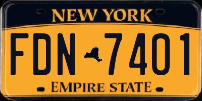 NY license plate FDN7401