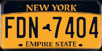 NY license plate FDN7404