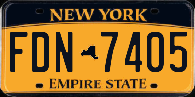 NY license plate FDN7405