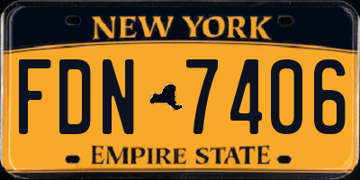 NY license plate FDN7406