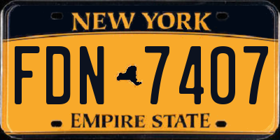 NY license plate FDN7407