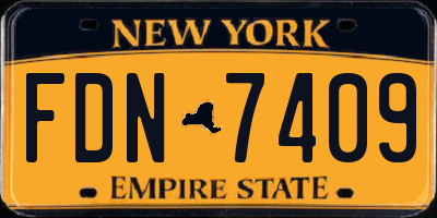 NY license plate FDN7409