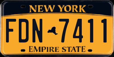 NY license plate FDN7411