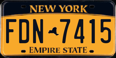 NY license plate FDN7415