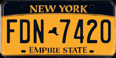 NY license plate FDN7420