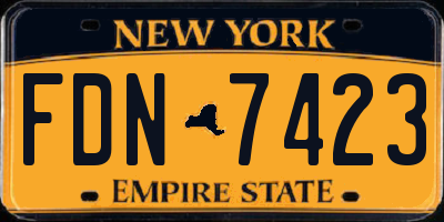 NY license plate FDN7423