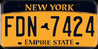 NY license plate FDN7424
