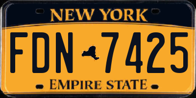 NY license plate FDN7425