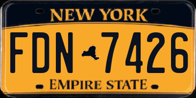 NY license plate FDN7426