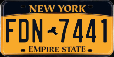 NY license plate FDN7441
