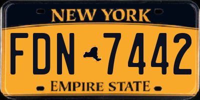 NY license plate FDN7442