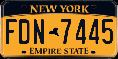 NY license plate FDN7445