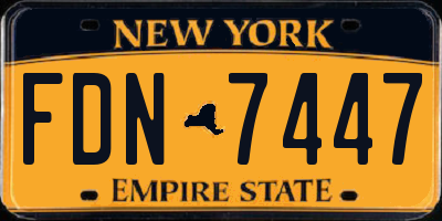 NY license plate FDN7447