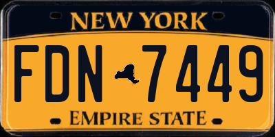 NY license plate FDN7449