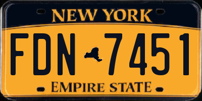 NY license plate FDN7451
