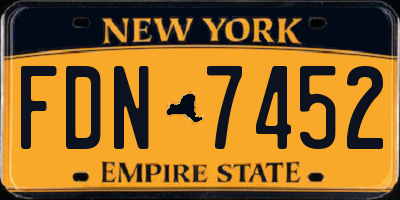 NY license plate FDN7452