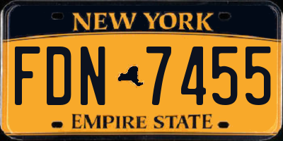 NY license plate FDN7455